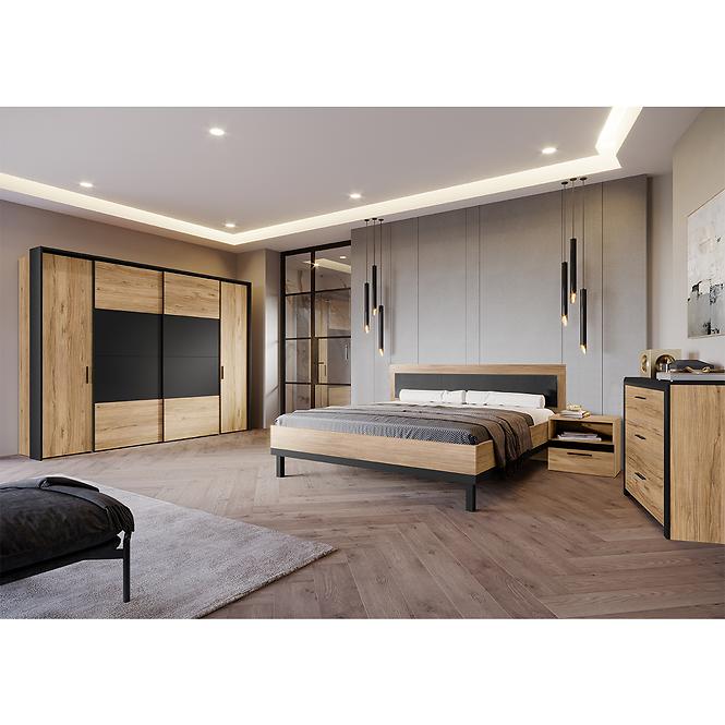 Bett Nemezy Dqlk211 eiche catania/schwarz