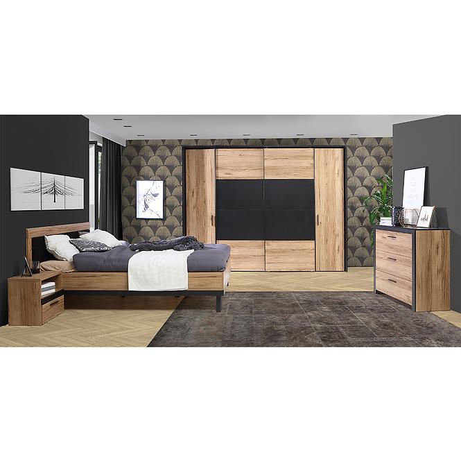 Bett Nemezy Dqlk211 eiche catania/schwarz