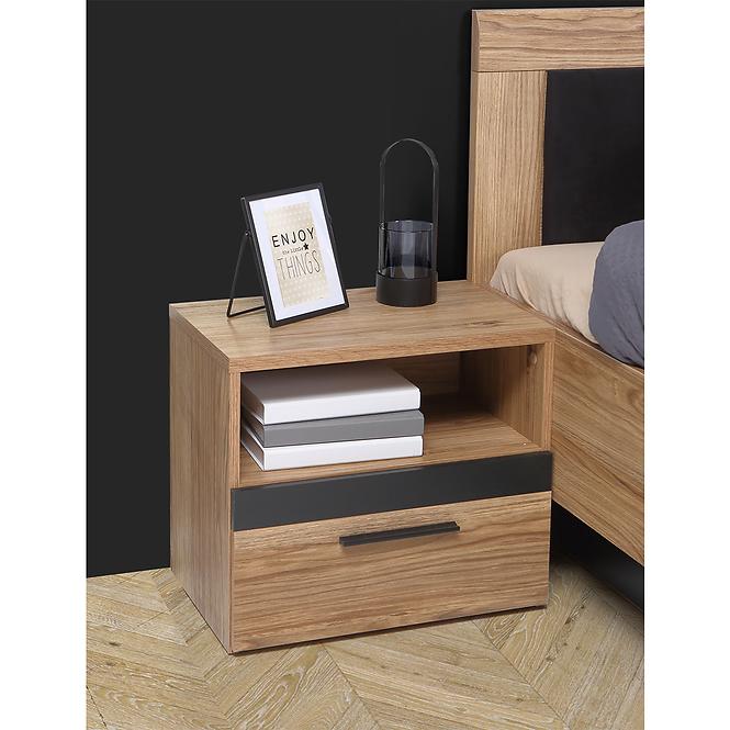 Nachttisch Nemezy Dqlk011 Eiche catania/schwarz