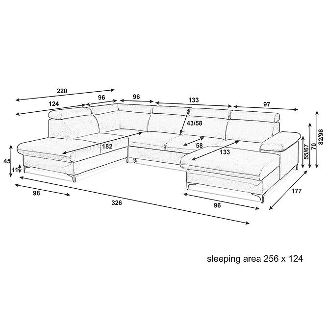 Ecksofa Avanti U rechts Solo 263