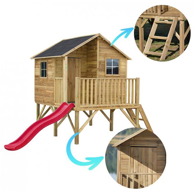 Kindergartenhaus Jerzyk mit Rutsche 175x226x250.5 cm