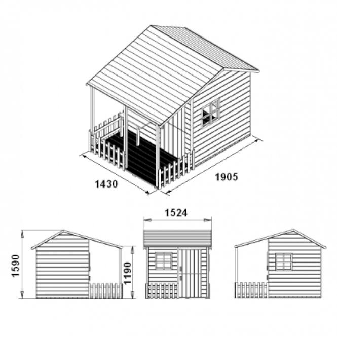 Kindergartenhaus Malwinka 190.5x143x159 cm