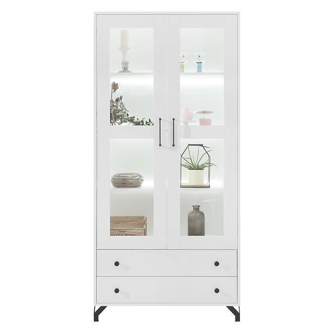 Vitrine Bergen Be2 weiß Lux/weiß glanz