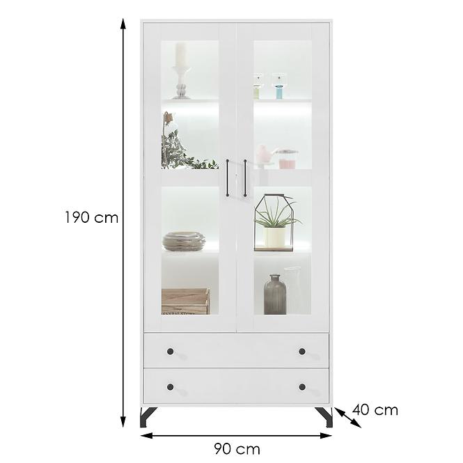 Vitrine Bergen Be2 weiß Lux/weiß glanz