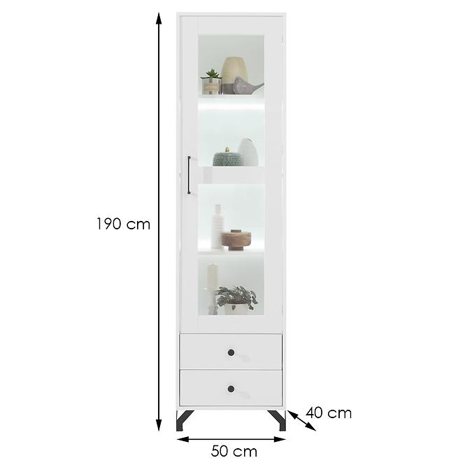 Vitrine Bergen Be3 weiß Lux/weiß glanz