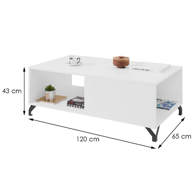 Couchtisch Bergen Be10 weiß lux/weiß glanz