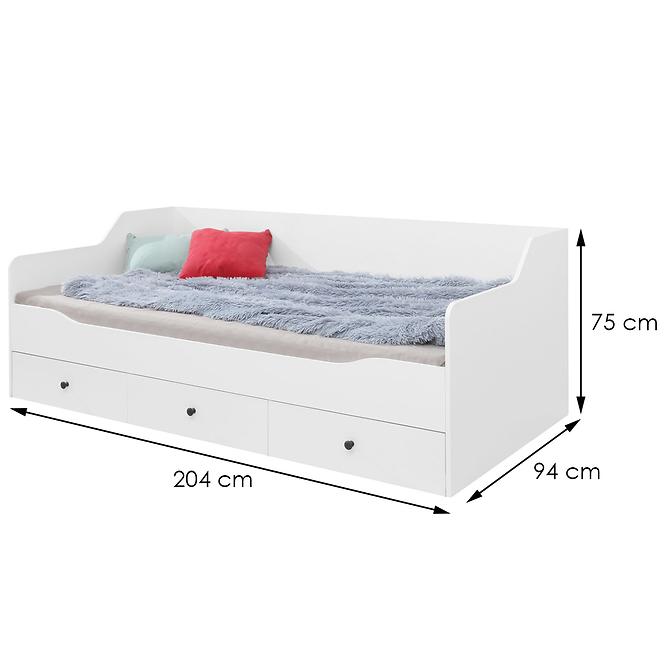 Bett Bergen Be13 weiß Lux/weiß glanz