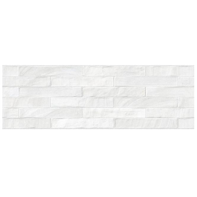 Wandfliese Brick XL blanco rekt. 25/75