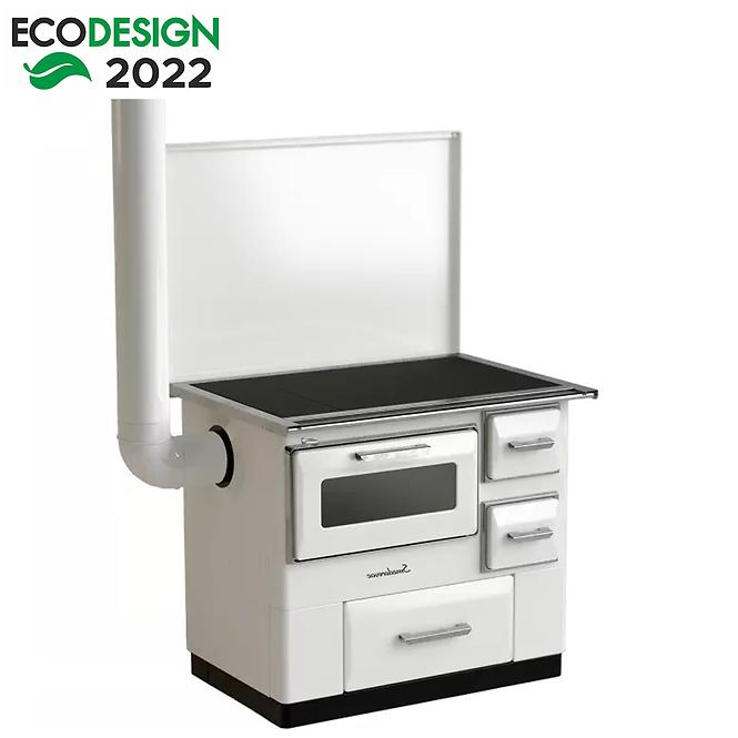 Küchen-Festbrennstoffofen Luna 7 KW Ausführung links, weiß