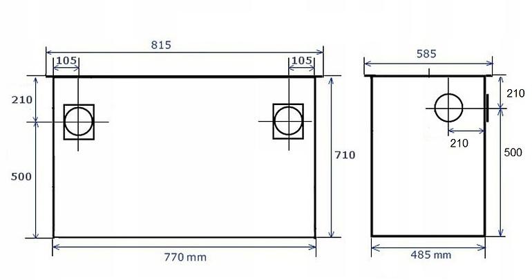 Küchen-Festbrennstoffofen Luna 7 KW Ausführung rechts, braun