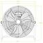 Ventilator aus Metall  19,5” VO0548 Chrom,3