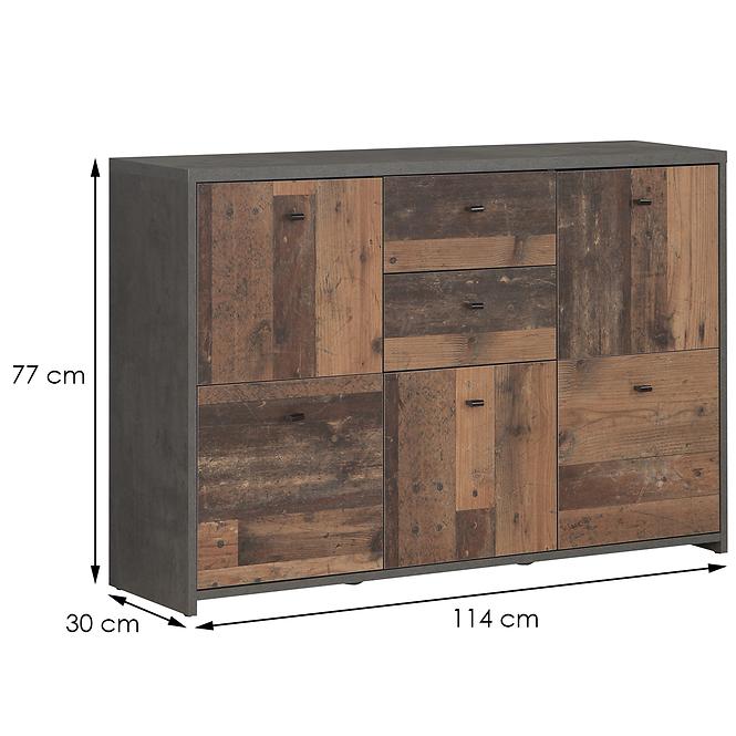 Kommode BEST CHEST old wood vin/beton
