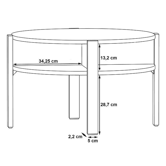 Couchtisch Tobargo schwarz matt