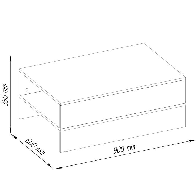 Couchtisch Madryt graphit/wotan 35.5X90.2X60.2