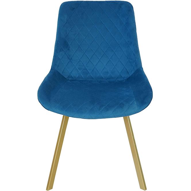Stuhl Kansas blau/Füße golden