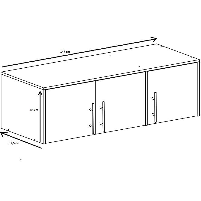 Schrankaufsatz Bali D3 graphit