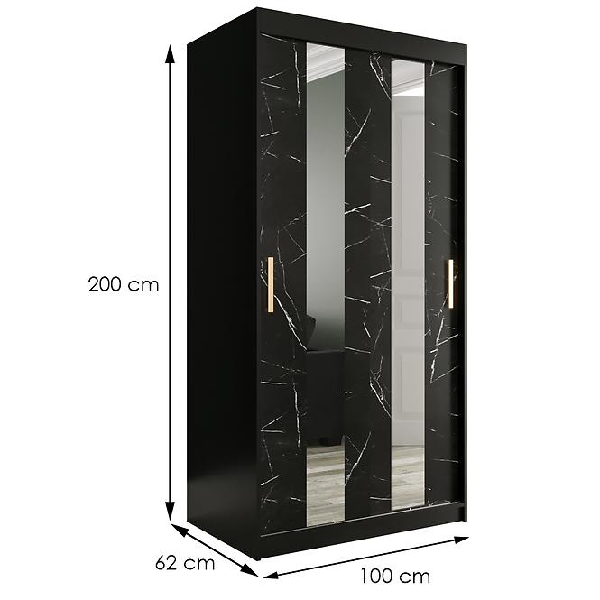 Schrank MARMUR POLE 100 schwarz/marmor schwarz