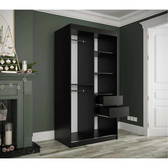 Schrank MARMUR POLE 100 schwarz/marmor weiß