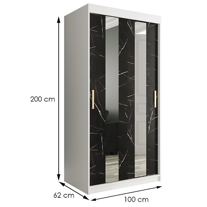 Schrank MARMUR POLE 100 weiß/marmor schwarz