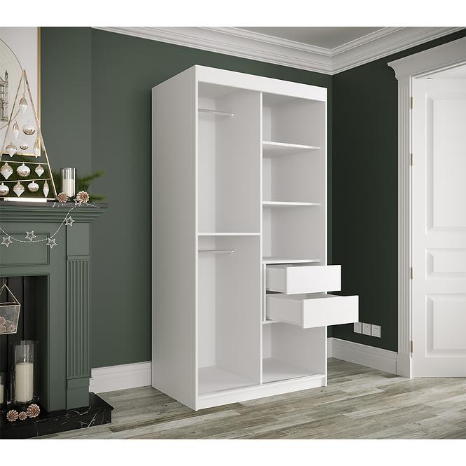 Schrank MARMUR POLE 100 weiß/marmor schwarz