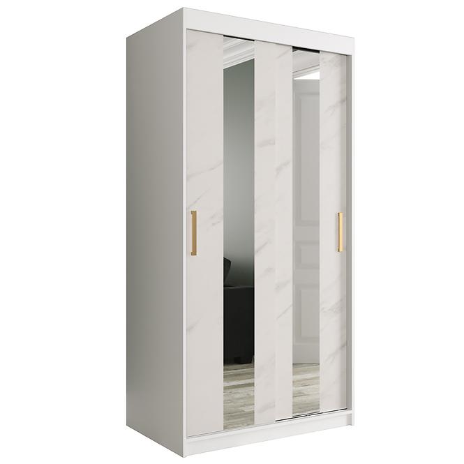 Schrank MARMUR POLE 100 weiß/marmor weiß