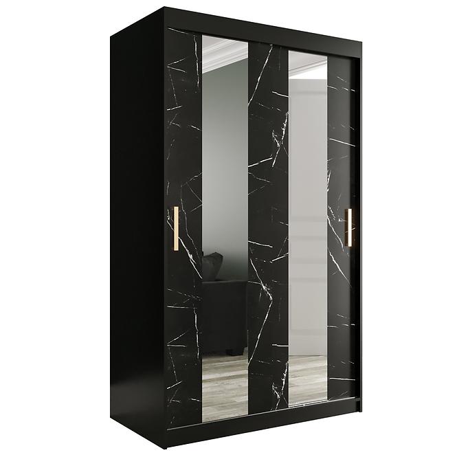Schrank MARMUR POLE 120 schwarz/marmor schwarz