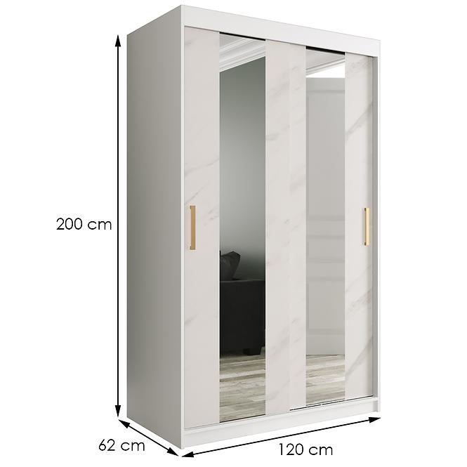 Schrank MARMUR POLE 120 weiß/marmor weiß