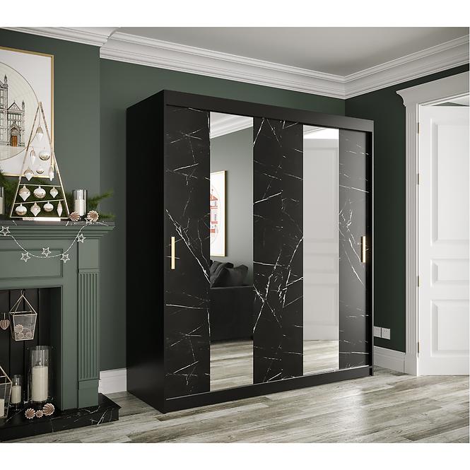 Schrank MARMUR POLE 180 schwarz/marmor schwarz,3