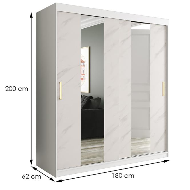 Schrank MARMUR POLE 180 weiß/marmor weiß