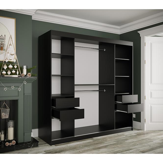 Schrank MARMUR POLE 200 schwarz/marmor schwarz,6