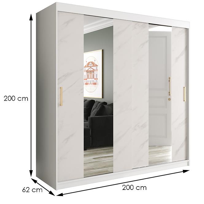 Schrank MARMUR POLE 200 weiß/marmor weiß,2