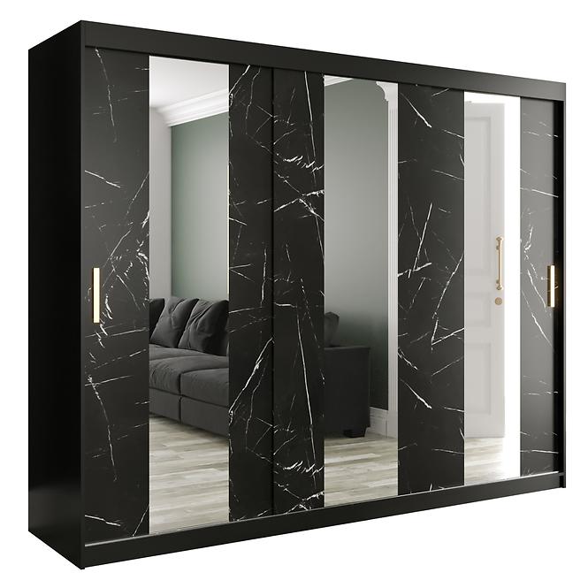 Schrank MARMUR POLE 250 schwarz/marmor schwarz