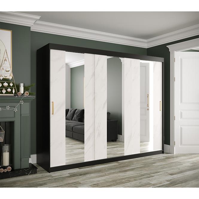Schrank MARMUR POLE 250 schwarz/marmor weiß