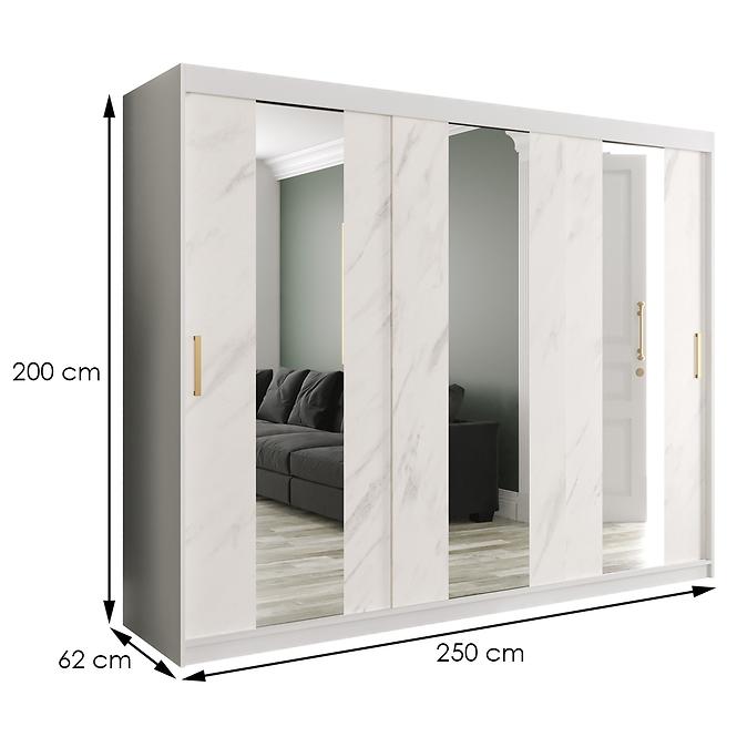 Schrank MARMUR POLE 250 weiß/marmor weiß,2