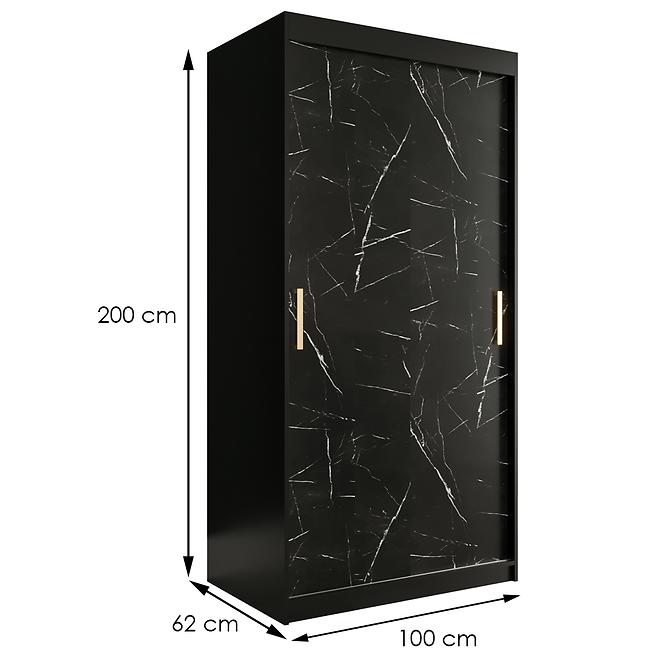 Schrank MARMUR T 100 schwarz/marmor schwarz