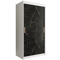 Schrank MARMUR T 100 weiß/marmor schwarz