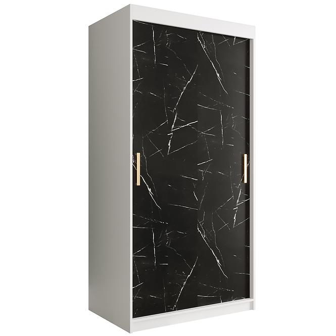 Schrank MARMUR T 100 weiß/marmor schwarz