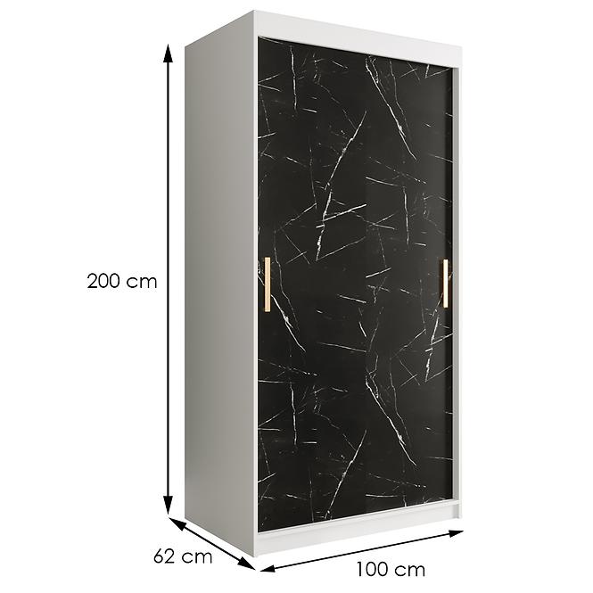 Schrank MARMUR T 100 weiß/marmor schwarz