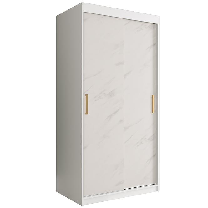 Schrank MARMUR T 100 weiß/marmor weiß