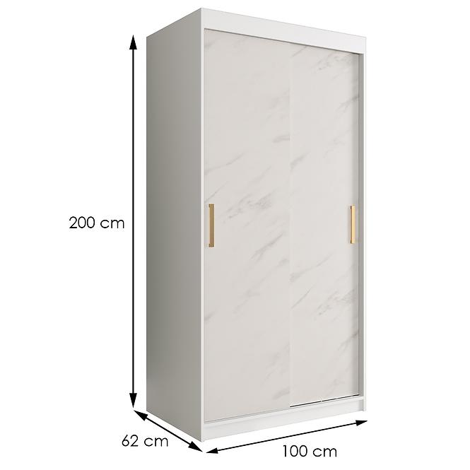 Schrank MARMUR T 100 weiß/marmor weiß