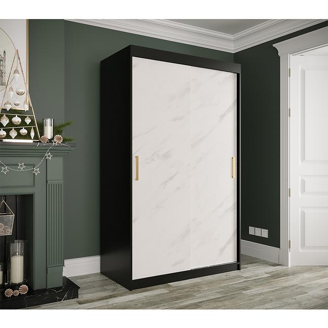 Schrank MARMUR T 120 schwarz/marmor weiß