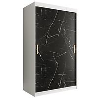 Schrank MARMUR T 120 weiß/marmor schwarz