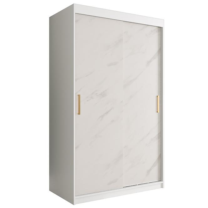 Schrank MARMUR T 120 weiß/marmor weiß