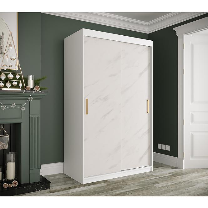 Schrank MARMUR T 120 weiß/marmor weiß