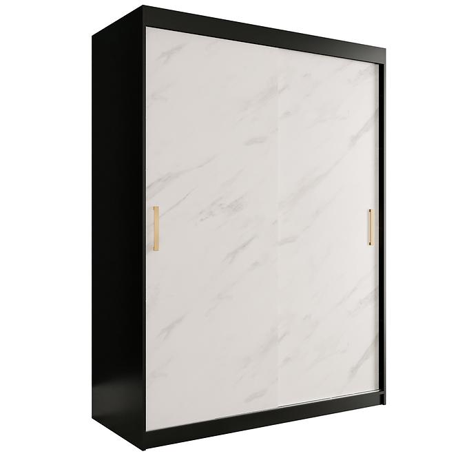 Schrank MARMUR T 150 schwarz/marmor weiß