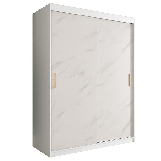 Schrank MARMUR T 150 weiß/marmor weiß