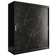 Schrank MARMUR T 180 schwarz/marmor schwarz