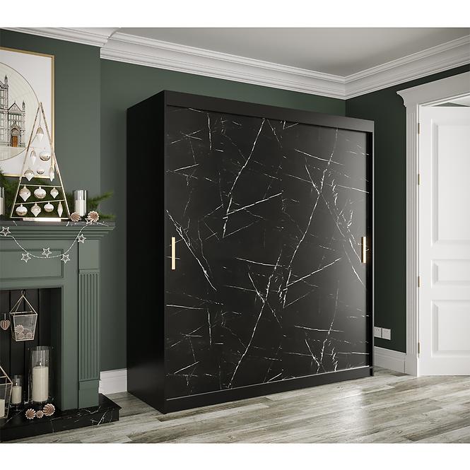 Schrank MARMUR T 180 schwarz/marmor schwarz,3