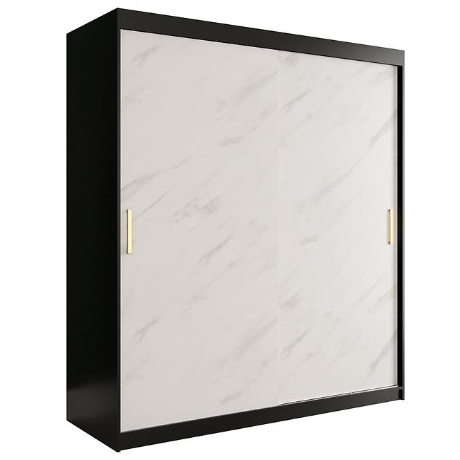 Schrank MARMUR T 180 schwarz/marmor weiß