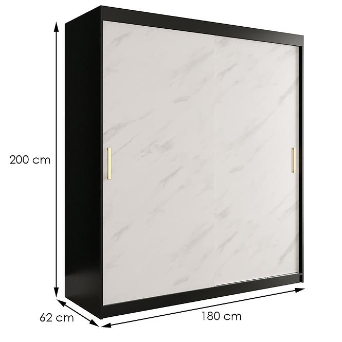 Schrank MARMUR T 180 schwarz/marmor weiß,2